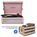 CROSLEY Crosley Voyager Amethyst - Bluetooth Portable Turntable  & Record Storage Crate