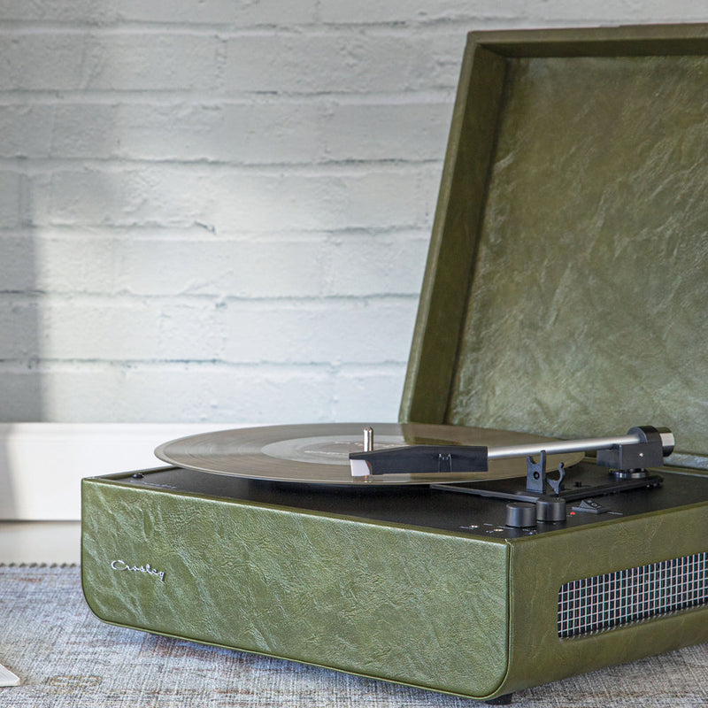 Crosley Mercury Turntable - Green + Bundled Crosley Record Storage Crate