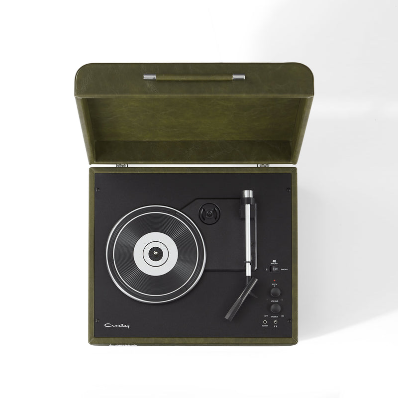 Crosley Mercury Turntable - Green + Bundled Crosley Record Storage Crate