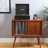 Crosley Voyager Bluetooth Portable Turntable - Black + Bundled Crosley Record Storage Display Stand