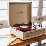 Crosley Voyager Bluetooth Portable Turntable - Dune + Bundled Crosley Record Storage Display Stand