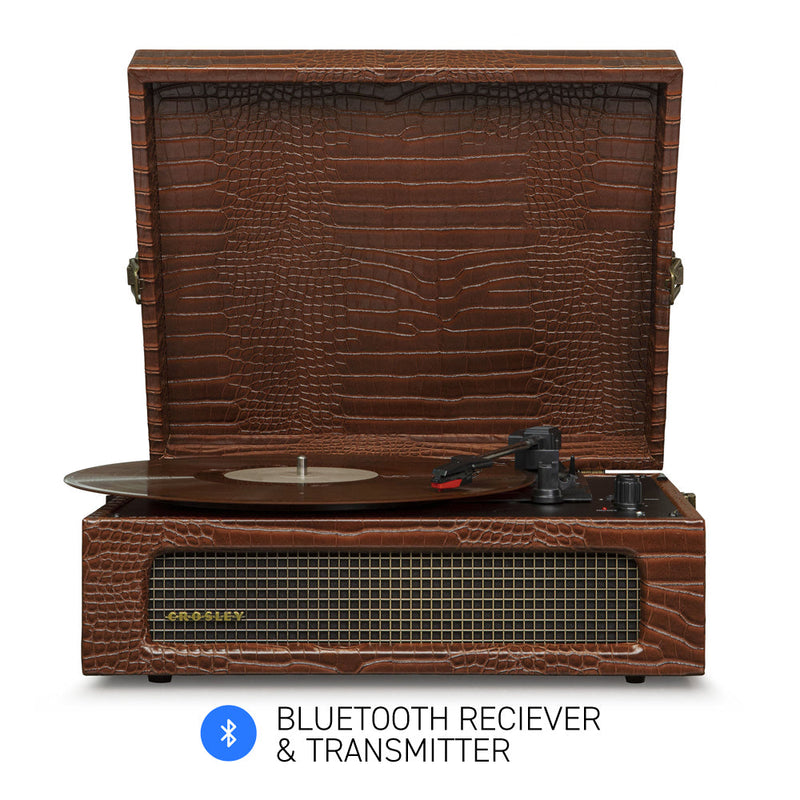 Crosley Voyager Brown Croc - Bluetooth Portable Turntable