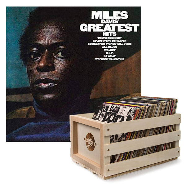 Crosley Record Storage Crate Miles Davis Greatest Hits Vinyl Album Bundle