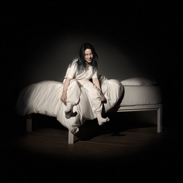 Crosley Record Storage Crate & Billie Eilish - When We All Fall Asleep, Where Do We Go - Vinyl Album Bundle